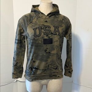 Under Armour Green Brown Camouflage Hoodie Sweatshirt
